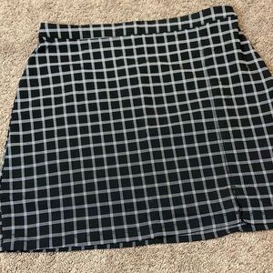 Hollister Black and Gray Checkered Mini Skirt